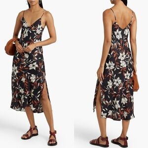 Rag & Bone Mallory Floral Silk Blend Twill Midi Slip Dress‎